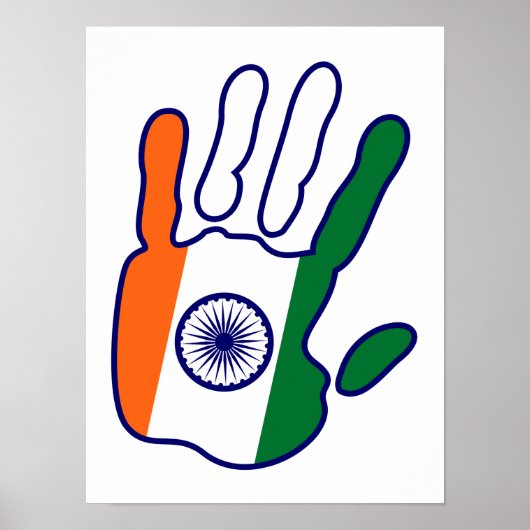 holiES - India Flag Hand - sei ein Fan Poster (Vorne)