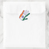holiES - Indische Flaggenhand Runder Aufkleber (Tasche)