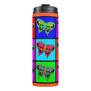 holiES - Psychedelische Schmetterlinge Mosaik Thermosbecher