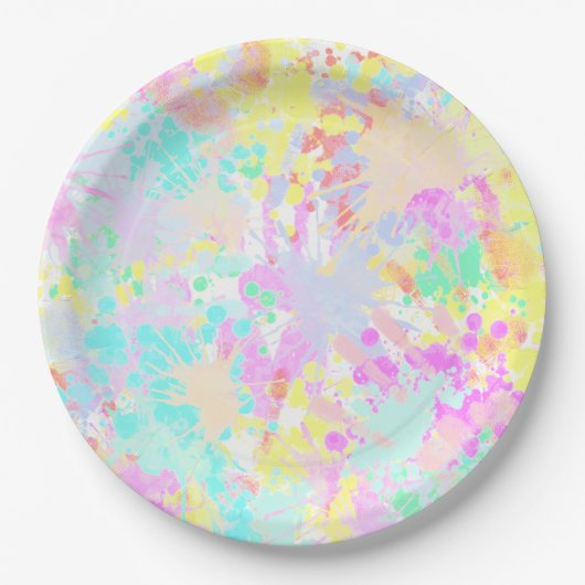 holiES - Splashes nahtlose Muster Pastell 1 Pappteller (Vorderseite)