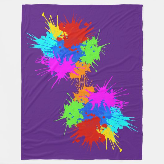 holiES - Splashes rund 2 + Ihre Ideen Fleecedecke (Vorderseite)