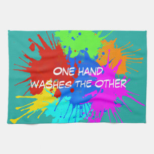 holiES - Splashes rund 2 + Ihre Ideen Handtuch