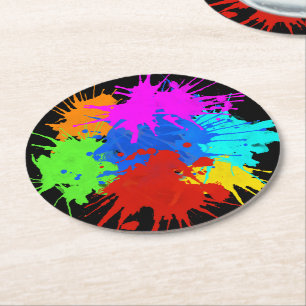 holiES - Splashes rund 2 + Ihre Ideen Runder Pappuntersetzer