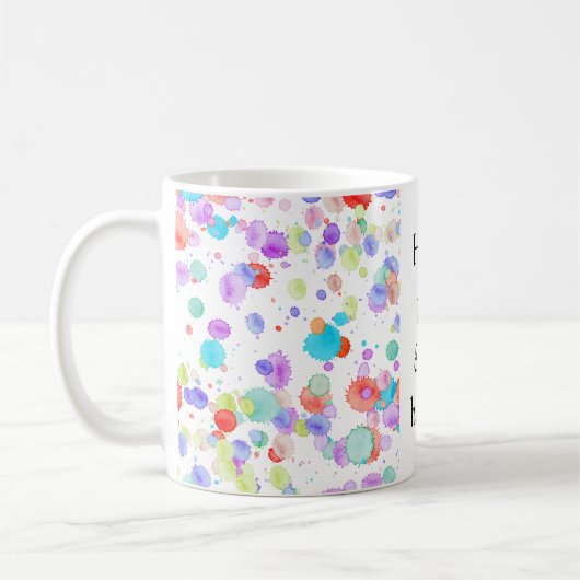 holiES - Spritzer mehrfarbig 1 + Ihr Backgr. Kaffeetasse (Links)