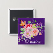 holiES - Wasserfarbene Frühlingsblumen Bouquet 2 Button (Vorne & Hinten)