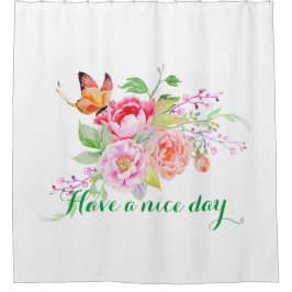 holiES - Wasserfarbene Frühlingsblumen Bouquet 2 Duschvorhang