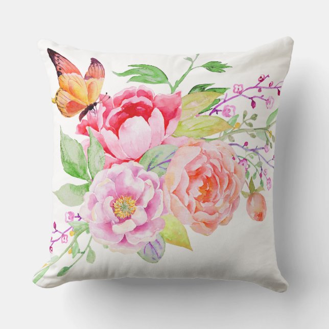 holiES - Wasserfarbene Frühlingsblumen Bouquet 2 Kissen (Vorderseite)