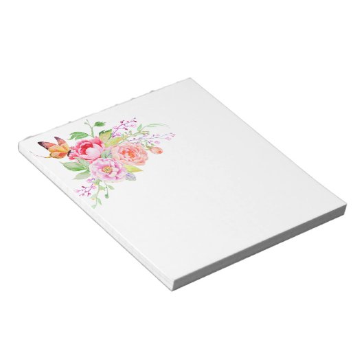 holiES - Wasserfarbene Frühlingsblumen Bouquet 2 Notizblock (angewinkelt)