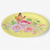 holiES - Wasserfarbene Frühlingsblumen Bouquet 2 Pappteller (Schrägansicht)