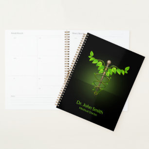 Holistic Alternative Caduceus Green Blätter Medizi Planer