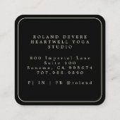 Holistic Celestial Sun Moon Black Quadratische Visitenkarte (Rückseite)