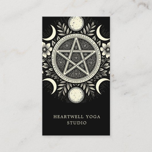 Holistic Celestial Sun Moon Black Visitenkarte (Vorderseite)