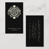 Holistic Celestial Sun Moon Black Visitenkarte (Vorne/Hinten)