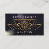 Holistic Celestial Sun & Moon Dark Ink Monogram Visitenkarte (Vorderseite)