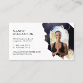 Holistic Gold Celestis Lotus Dark Ink Yoga Foto Visitenkarte (Rückseite)