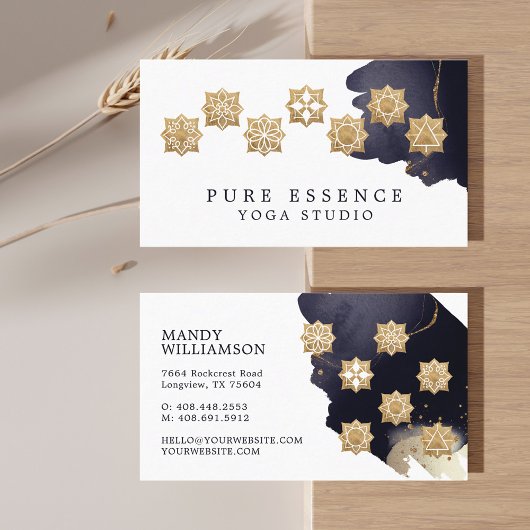 Holistic Gold Chakra Energy Points Dunkle Tinte Yo Visitenkarte