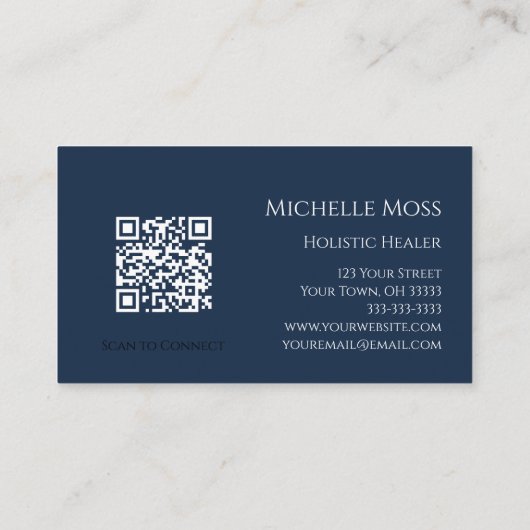 Holistic Healer Yin Yang QR Code Wellness Visitenkarte (Rückseite)