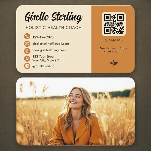 Holistic Health Coach QR Code Photo Visitenkarte