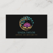 Holistic Massage Therapist Wellness Spa Lotus Visitenkarte (Vorderseite)