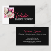 Holistic Massage Wellness Body Therapeut Black Visitenkarte (Vorne/Hinten)