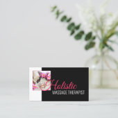 Holistic Massage Wellness Body Therapeut Black Visitenkarte (Stehend Vorderseite)