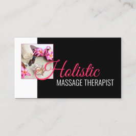 Holistic Massage Wellness Body Therapeut Black Visitenkarte