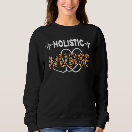 Holistic Nurse Niedlich Leopard Print Nursing Scho Sweatshirt (Vorderseite)