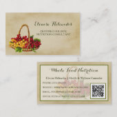Holistic Nutrition Consultant Fruit Basket QR Code Visitenkarte (Vorne/Hinten)