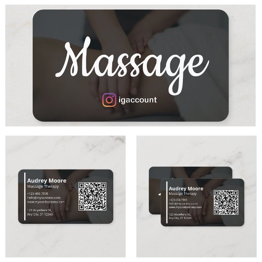 Holistic Therapy Massage Services Elegante Moderne Visitenkarte