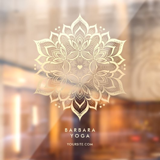Holistic Yoga Personal Trainer Elegant Mandala Fensteraufkleber (Blatt 2)
