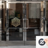 Holistic Yoga Personal Trainer Elegant Mandala  Fensteraufkleber (Büro Tür)