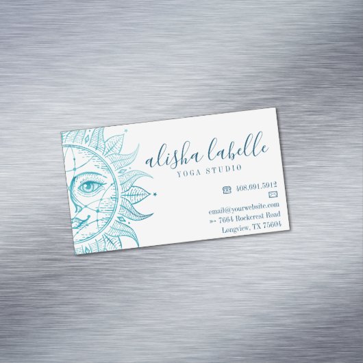 Holistisch & schön Sonne Gesicht & Sterne Magnetische Visitenkarte (Beispiel)