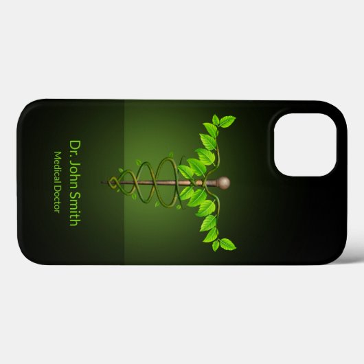 Holistische Alternative Medical Caduceus Green Blä Case-Mate iPhone Hülle (Rückseite (Horizontal))