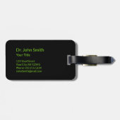 Holistische Alternative Medical Caduceus Green Blä Gepäckanhänger (Rückseite horizontal)