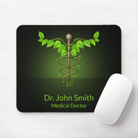 Holistische Alternative Medical Caduceus Green Blä Mousepad (Mit Mouse)