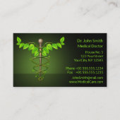 Holistische Alternative Medical Caduceus Green Blä Terminkarte (Vorderseite)