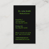 Holistische Alternative Medical Caduceus Green Blä Visitenkarte (Rückseite)