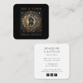 Holistische Celestis Gold Black Sun Moon Gold Blac Quadratische Visitenkarte (Vorne/Hinten)