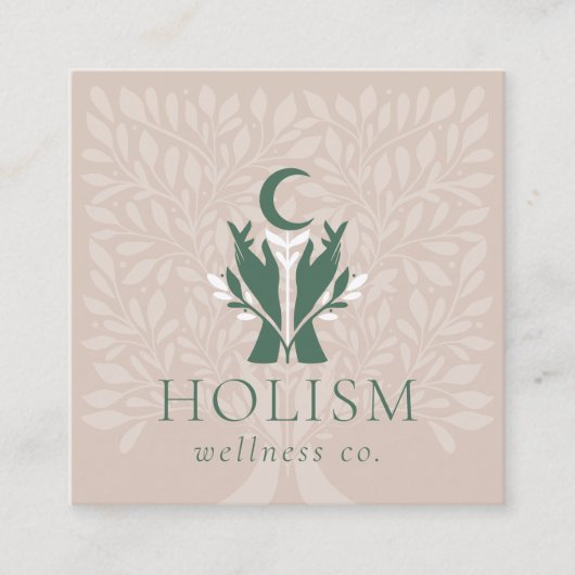 Holistische Gesundheit & Wellness-Heilung Hände Ce Quadratische Visitenkarte (Vorderseite)