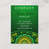 Holistische Grüne Mandala, blühende Waldwächter Visitenkarte (Rückseite)
