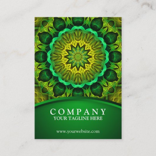 Holistische Grüne Mandala, blühende Waldwächter Visitenkarte (Vorderseite)