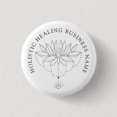 Holistische Heilung Lotus Blume Business Button (Vorderseite)