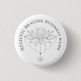 Holistische Heilung Lotus Blume Business Button