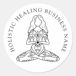 Holistische Heilung Lotus Pose Business Runder Aufkleber