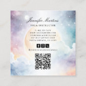 Holistische Himmelsfarbe Wasser Sonne & Mond Yoga Quadratische Visitenkarte (Rückseite)