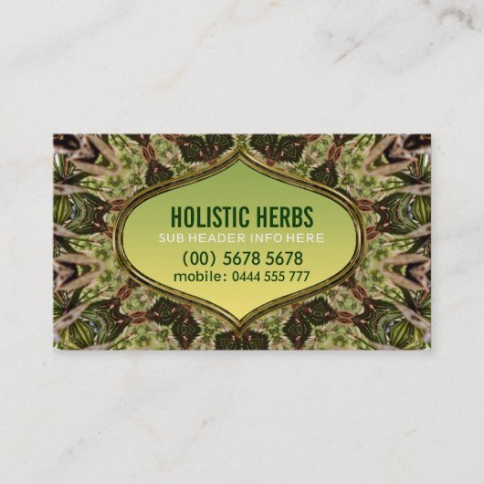 Holistische Kräuter Shaman New Age Business Card Visitenkarte (Vorderseite)