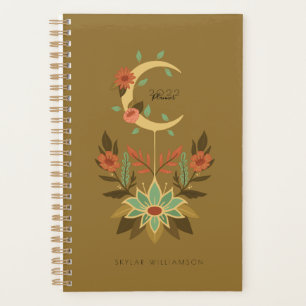Holistische Spiritualität Crescent Moon & Lotus F Planer