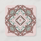 Holistische spirituelle Dekorative Floral Mandala Quadratische Visitenkarte (Vorderseite)