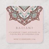 Holistische spirituelle Dekorative Floral Mandala Quadratische Visitenkarte (Rückseite)