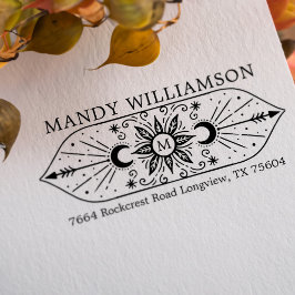 Holistische Spirituelle Himmelssonne und Mondmonog Permastempel